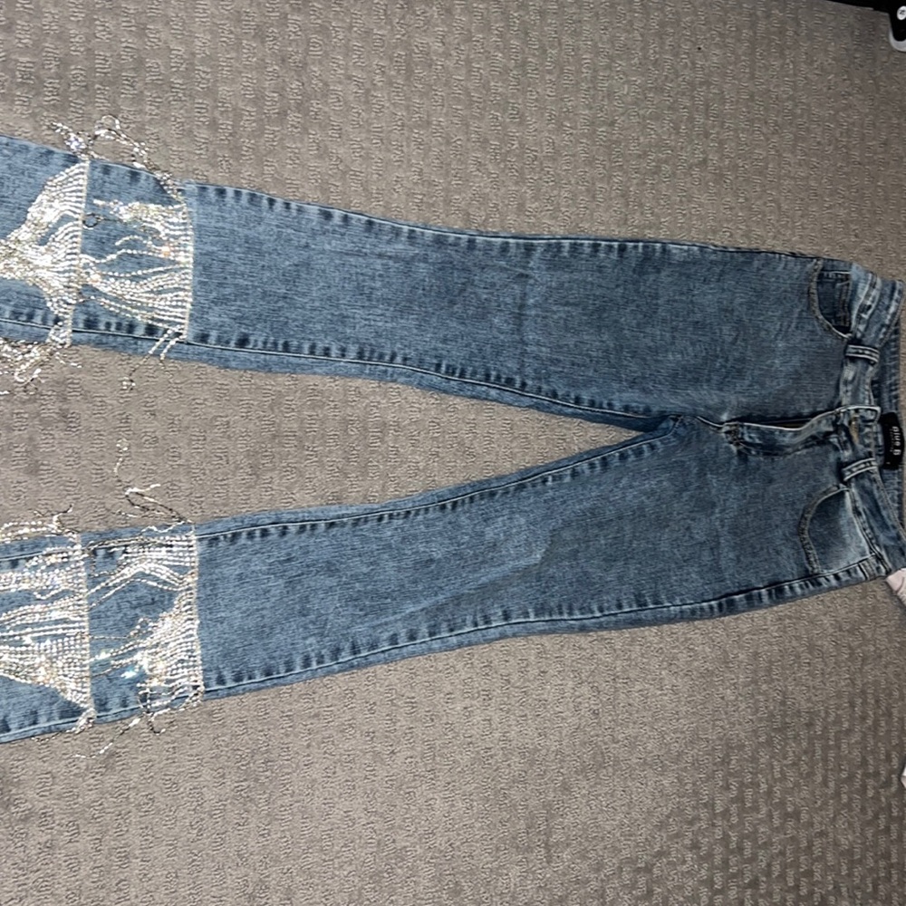 Rhinestone jeans 💙 🪩